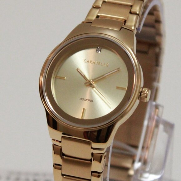 Caravelle Ladies Diamond Accent Watch By Bulova 30mm - Picture 11 of 13